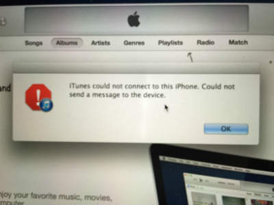 itunes could not sent a message